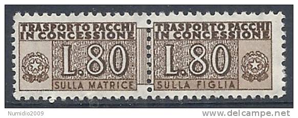 1955-81 ITALIA PACCHI IN CONCESSIONE STELLE 80 LIRE MNH ** - RR10335-4 - Pacchi In Concessione