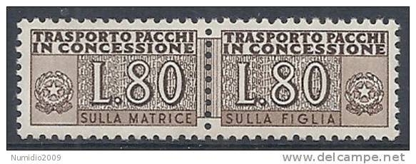 1955-81 ITALIA PACCHI IN CONCESSIONE STELLE 80 LIRE MNH ** - RR10335-5 - Consigned Parcels
