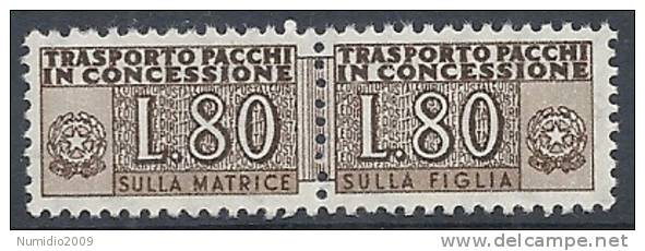1955-81 ITALIA PACCHI IN CONCESSIONE STELLE 80 LIRE MNH ** - RR10336-2 - Concessiepaketten
