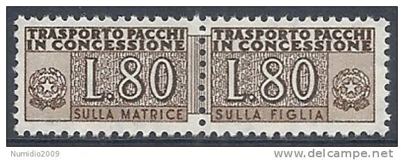 1955-81 ITALIA PACCHI IN CONCESSIONE STELLE 80 LIRE MNH ** - RR10336-4 - Colis-concession