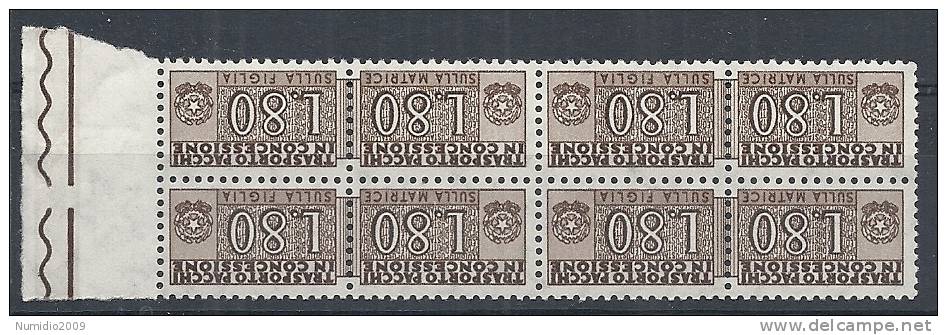 1955-81 ITALIA PACCHI IN CONCESSIONE STELLE 80 LIRE QUARTINA MNH ** - RR10337-2 - Paquetes En Consigna