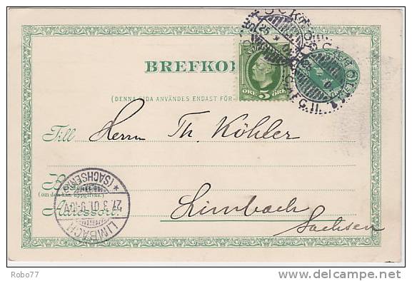 1901 Sweden Postal Card. Stockholm 25.3.01.  (G17b002) - Postwaardestukken