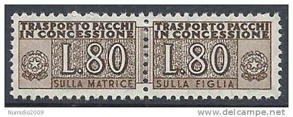 1955-81 ITALIA PACCHI IN CONCESSIONE STELLE 80 LIRE MNH ** - RR10339 - Colis-concession