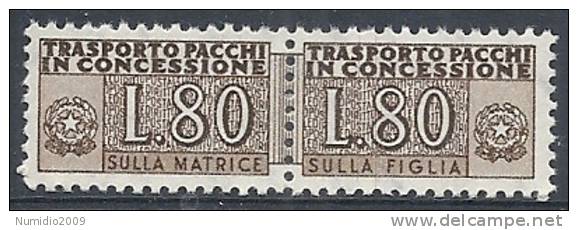 1955-81 ITALIA PACCHI IN CONCESSIONE STELLE 80 LIRE MNH ** - RR10339-3 - Pacchi In Concessione