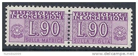 1955-81 ITALIA PACCHI IN CONCESSIONE STELLE 90 LIRE MNH ** - RR10342-6 - Colis-concession