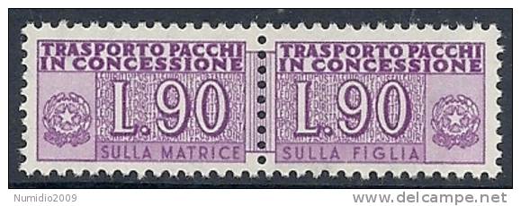 1955-81 ITALIA PACCHI IN CONCESSIONE STELLE 90 LIRE MNH ** - RR10342-7 - Pacchi In Concessione