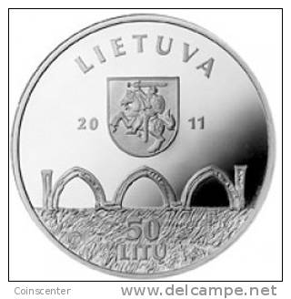 Lithuania 50 Litu 2011 "Vilnius Upper Castle" Silver PROOF - Lithuania