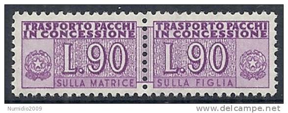 1955-81 ITALIA PACCHI IN CONCESSIONE STELLE 90 LIRE MNH ** - RR10345-2 - Pacchi In Concessione