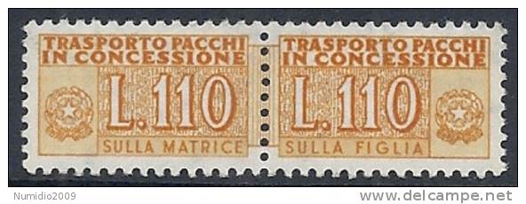 1955-81 ITALIA PACCHI IN CONCESSIONE STELLE 110 LIRE MNH ** - RR10346-6 - Colis-concession