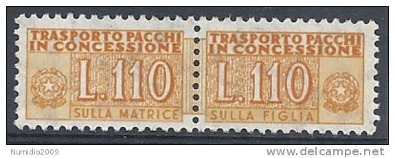 1955-81 ITALIA PACCHI IN CONCESSIONE STELLE 110 LIRE MNH ** - RR10346-7 - Pacchi In Concessione