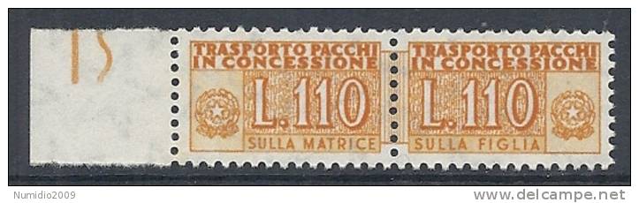 1955-81 ITALIA PACCHI IN CONCESSIONE STELLE 110 LIRE MNH ** - RR10348-6 - Colis-concession