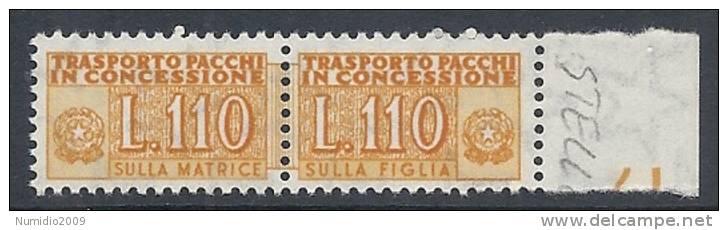 1955-81 ITALIA PACCHI IN CONCESSIONE STELLE 110 LIRE MNH ** - RR10349-6 - Pacchi In Concessione