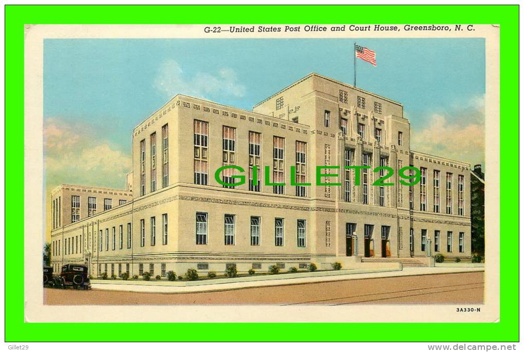 GREENSBORO, NC - UNITED STATES POST OFFICE AND COURT HOUSE - STATE NEWS AGENCY - - Greensboro