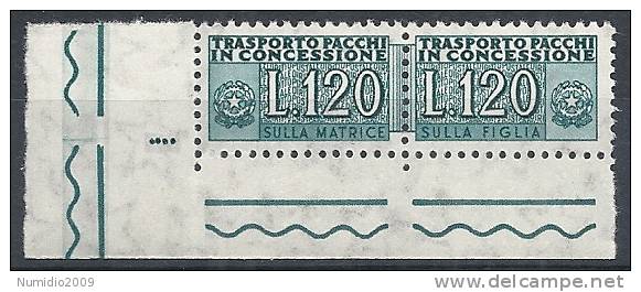 1955-81 ITALIA PACCHI IN CONCESSIONE STELLE 120 LIRE LUSSO MNH ** - RR10357 - Pacchi In Concessione