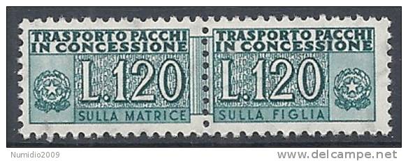 1955-81 ITALIA PACCHI IN CONCESSIONE STELLE 120 LIRE MNH ** - RR10358-3 - Pacchi In Concessione