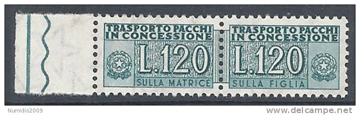 1955-81 ITALIA PACCHI IN CONCESSIONE STELLE 120 LIRE MNH ** - RR10358-6 - Pacchi In Concessione