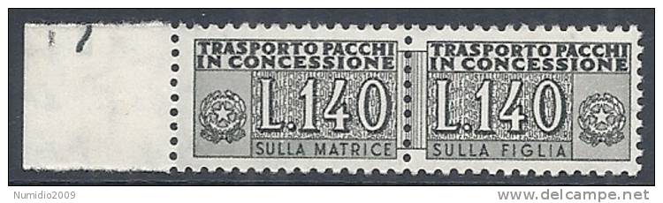 1955-81 ITALIA PACCHI IN CONCESSIONE STELLE 140 LIRE MNH ** - RR10362-5 - Pacchi In Concessione