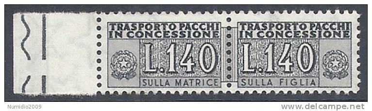 1955-81 ITALIA PACCHI IN CONCESSIONE STELLE 140 LIRE MNH ** - RR10364-5 - Pacchi In Concessione