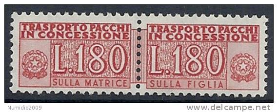 1955-81 ITALIA PACCHI IN CONCESSIONE STELLE 180 LIRE MNH ** - RR10376 - Pacchi In Concessione