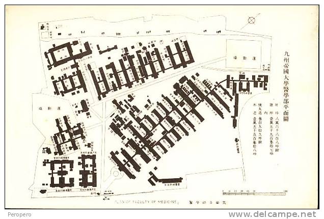 JAPAN   JAPON  PLAN OF FACULTY OF MEDICINE  FUKUOKA ???   Old Postcard - Other & Unclassified