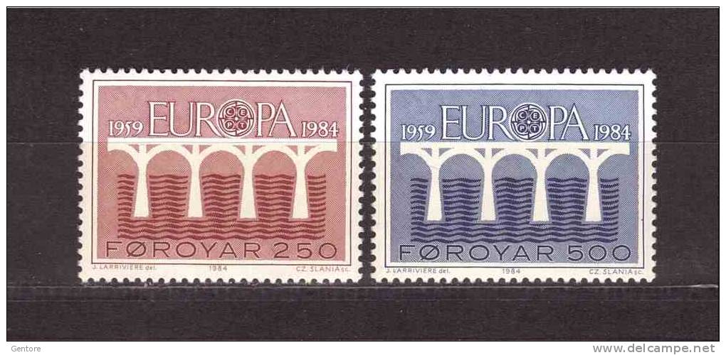 FAROE ISLANDS 1984 Europa   Unificato Cat.  N°  91/92  MNH ** - Faroe Islands