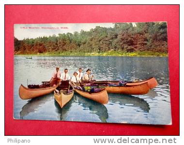 MN - Minnesota > Minneapolis --- Girls Wanted----   5 Men In Canoes  Ca 1910 - -- -    Ref  528 - Minneapolis