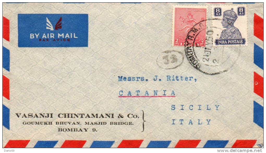 1950 LETTERA VIA AEREA - Briefe U. Dokumente