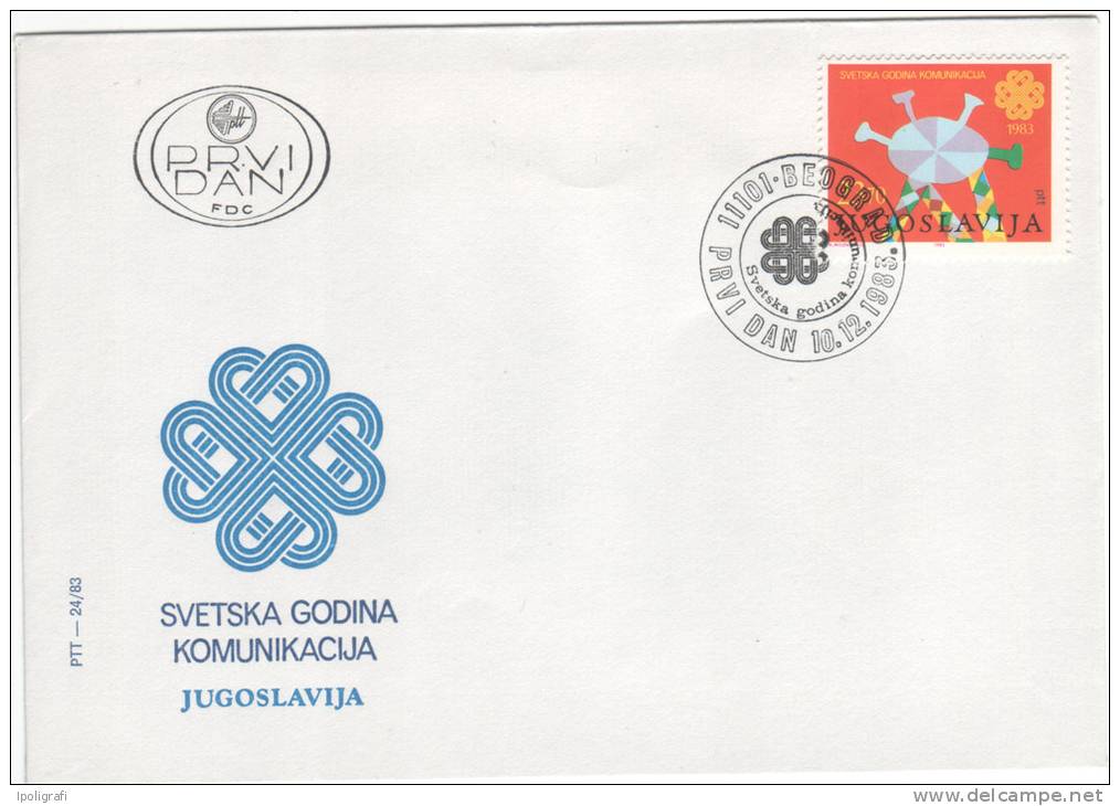 Yugoslavia - 1983 - FDC, World Communications Year, Beograd 10-12-83 - Cartas & Documentos