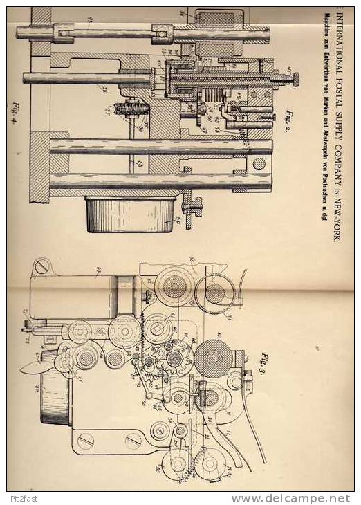 Original Patentschrift -  The Internat. Postal Comp. In New York , 1900 , Maschine Für Briefmarke Und Postsache , Post - Cachets Généralité