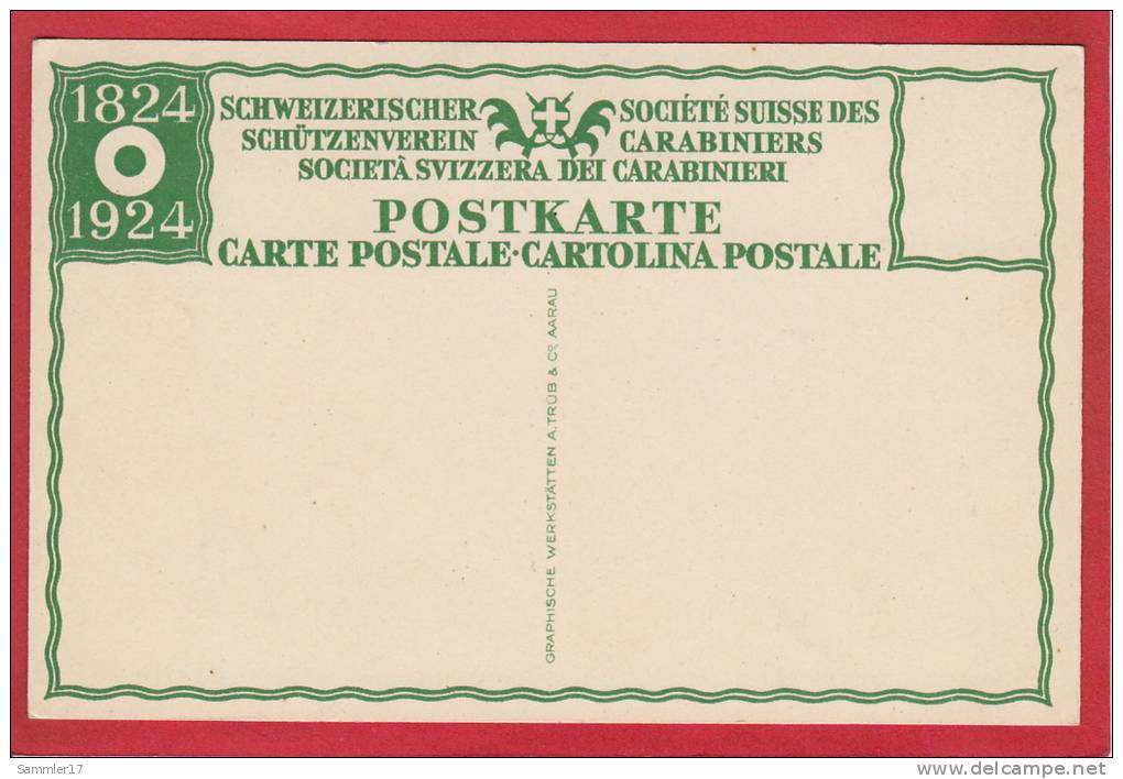 SCHWEIZERISCHER SCHÜTZENVEREIN 1824 - 1924, CARABINIERS, CARABINIERI - Risch-Rotkreuz