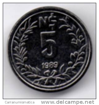 URUGUAY 5 NPESOS 1989 - Uruguay