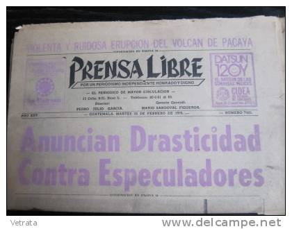 Prensa Libre N° 7482 Du 10/02/76 : Quotidien Guatemala (Lors Du Tremblement De Terre) - [1] Until 1980