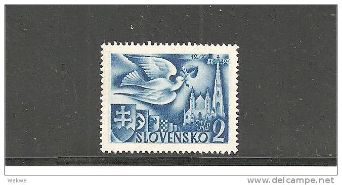 SLOMi.104 /-SLOWAKEI - Europ. Postkongress, Wien 1942 (Brieftaube/Pigeon)** - Nuovi