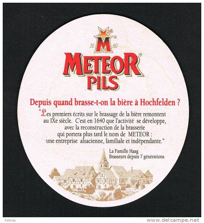 FRANKRIJK  BIERVILTJE  M  METEOR  PILS  BIERE  D' ALSACE - Bierviltjes