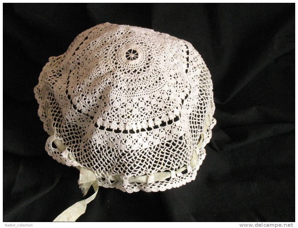 PRIX FIXE  Bonnet Crochet Dentelle Passementerie Broderie Linge Ancien Mercerie Coiffe  ACHAT IMMEDIAT - Sombreros, Gorros, Tocados