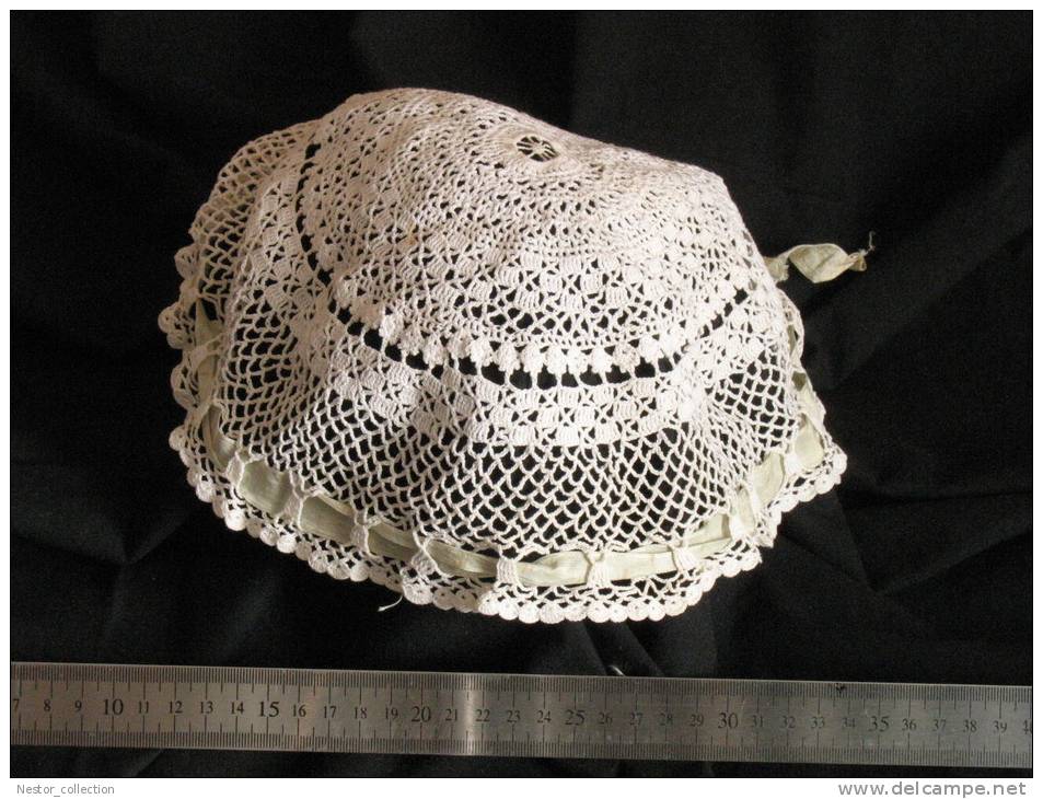 PRIX FIXE  Bonnet Crochet Dentelle Passementerie Broderie Linge Ancien Mercerie Coiffe  ACHAT IMMEDIAT - Hauben, Mützen, Hüte