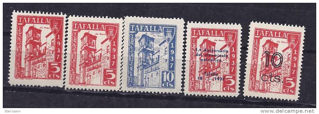 Spain1937:Tafalla Set With Varieties (5centimos)and Overprint Mnh** - Republican Issues