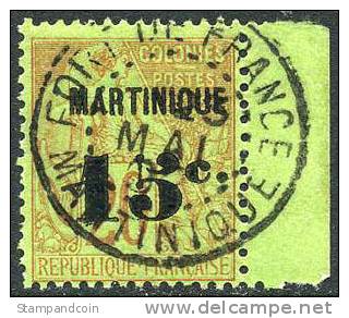 Martinique #18 XF Used 15c On 20c Surcharge From 1887 - Gebraucht