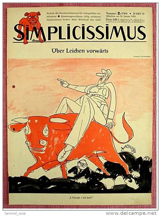 Zeitschrift 18.1. 1964  ,  Simplicissimus  -  Über Leichen Vorwärts  ,  Dolmetscher-Institut , Der Reisepapst - Other & Unclassified