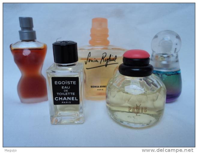 GAULTIER,CHANEL,YVES SAINT LAURENT : 5 MINIS PLEINES TRES BON ETAT MAIS SB  LIRE !!! - Miniatures Womens' Fragrances (without Box)