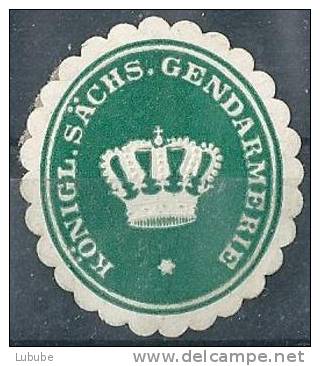 Verschlussmarke  "Königl. Sächs. Gendarmerie"            Ca. 1910 - Saxe