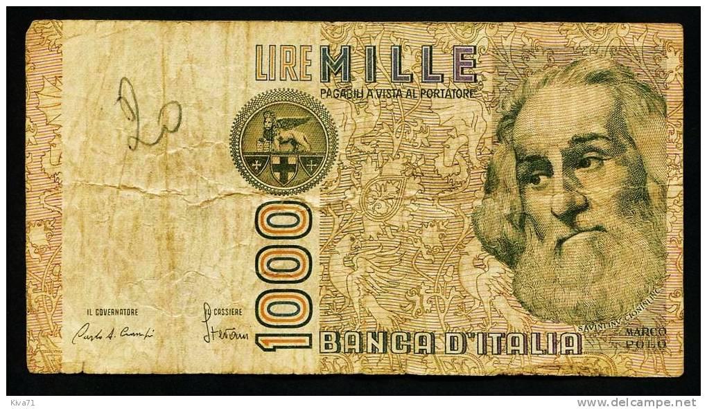1000  Lire " ITALIE "      Vf      Usagé2 - 1000 Lire