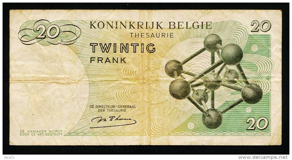 20 Francs    "BELGIQUE"         Usagé2 - 20 Franchi