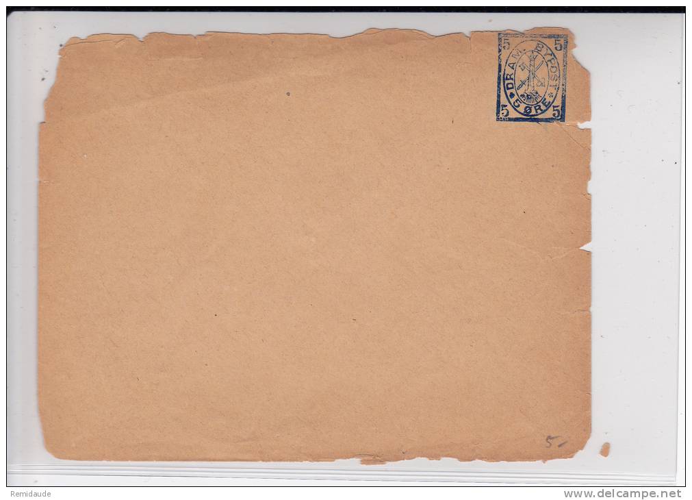 NORVEGE - RARE ENVELOPPE ENTIER POSTAL PRIVE NEUVE - MAUVAIS ETAT - Ortsausgaben