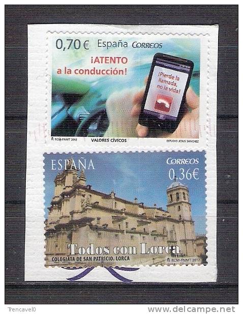 España 2012-Valores Civicos Atencion A La Conduccion-Iglesia San Patricio En Lorca-usados-Espagne Spain Spanien Spanje - Oblitérés