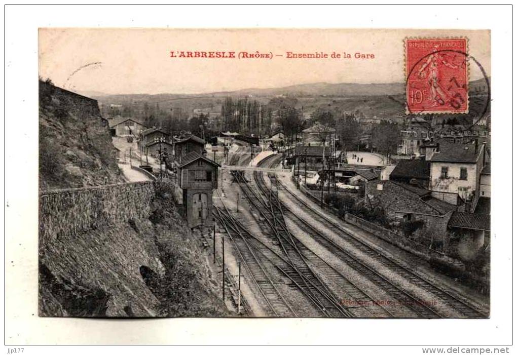 L'Arbresle Vue Interieure Panoramique Peu Courante De La Gare Et Son Embranchement Ecrite En1907 - L'Arbresle