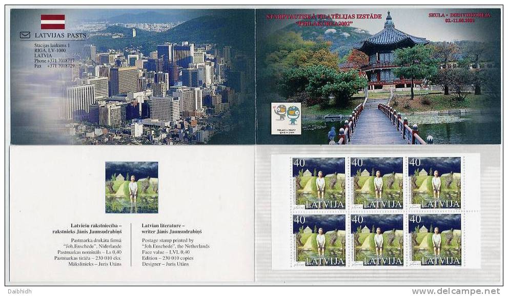 LATVIA 2002 Philakorea S Booklet With Jaunsdrabins Painting Michel 572 X 6  MNH / ** - Lettland