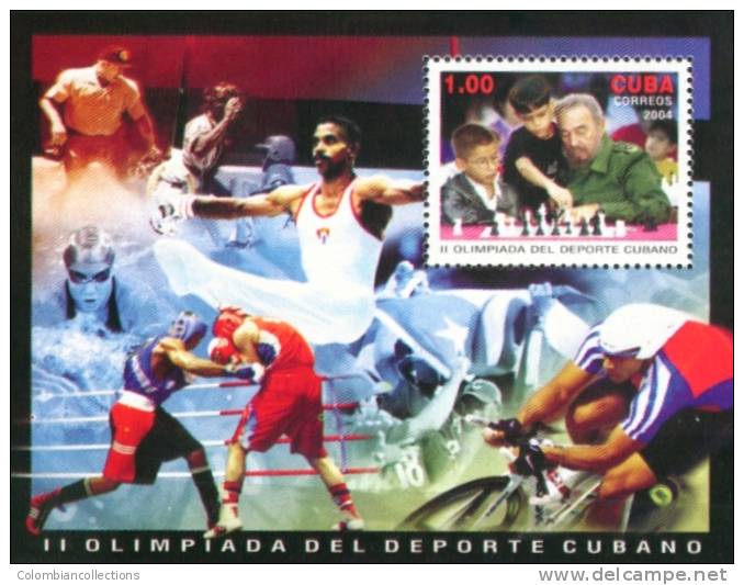 Lote CU4398, Cuba, 2004, II Olimpiada Del Deporte Cubano, Ajedrez, Fidel, Chess, Deportes, Sport, HF, SS - Sonstige & Ohne Zuordnung