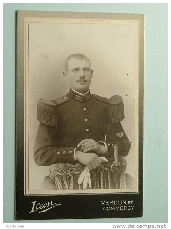 SOLDAT / SOLDIER / MILITAIR / 151 ( Couselle ) ? ( CDV Photo Léon - VERDUN COMMERCY Zie Foto Voor Details ) ! - Oorlog, Militair