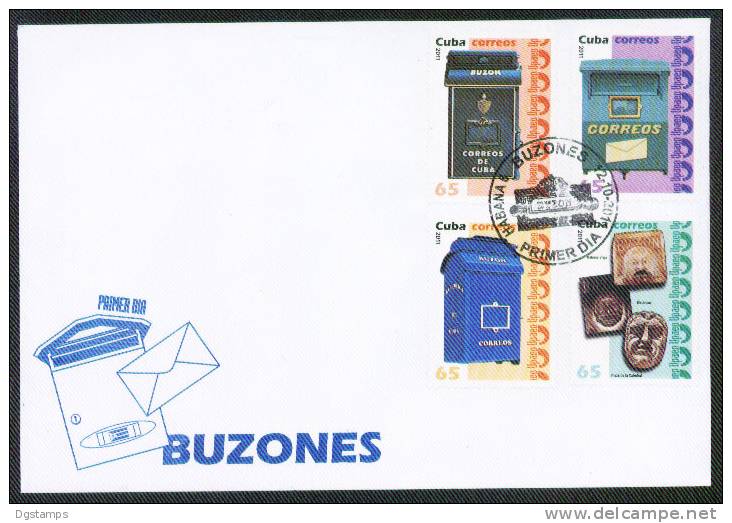 Cuba ** 2011 FDC Emision America UPAEP. Buzones. Emisiones Comunes - FDC